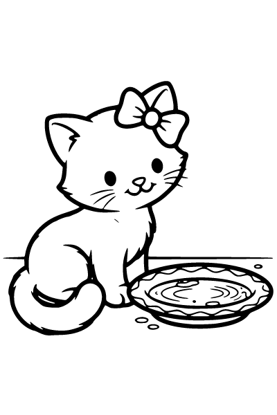 Kitten Coloring Page 7, Kitten coloring page