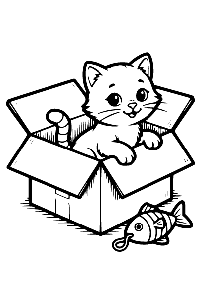 Kitten Coloring Page 8, Kitten coloring page