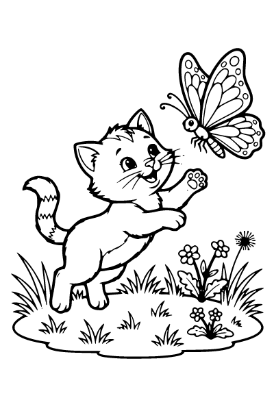 Kitten Coloring Page 9, Kitten coloring page