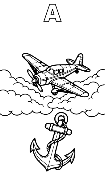 Letter A Coloring Page 3, Letter A coloring page