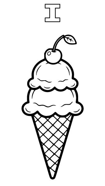 Letter I Coloring Page 2, Letter I coloring page