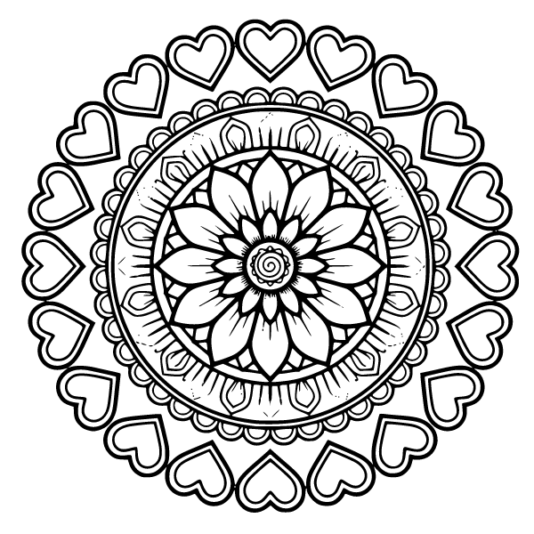 Mandala Coloring Page 4, Mandala coloring page