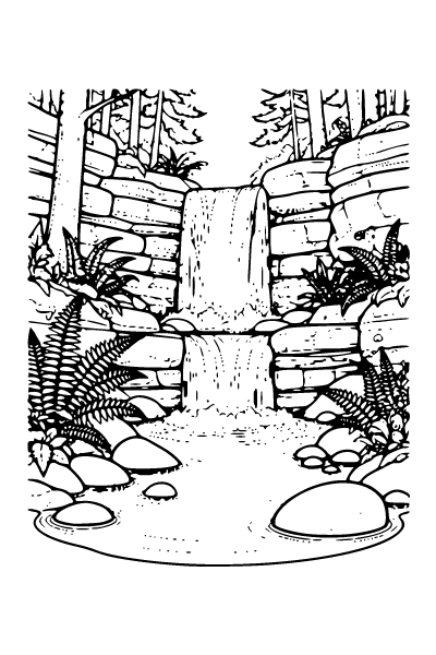Nature Coloring Page 1, Nature coloring page
