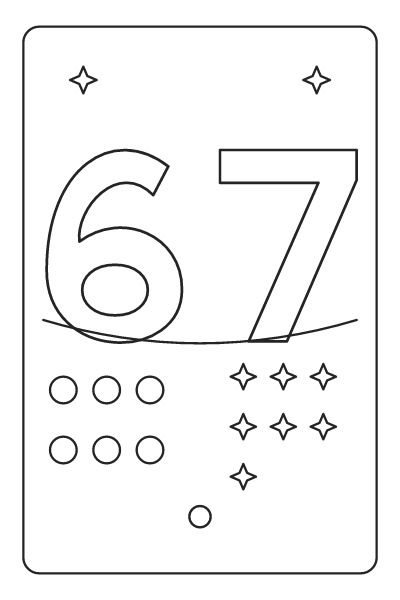 Numbers 6 And 7 With Stars Coloring Page 12, Numbers 6 And 7 coloring page