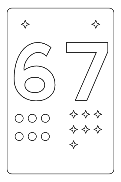 Numbers 6 And 7 With Stars Coloring Page 2, Numbers 6 And 7 coloring page