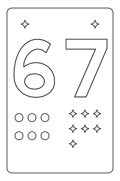 Numbers 6 And 7 With Stars Coloring Page 4, Numbers 6 And 7 coloring page