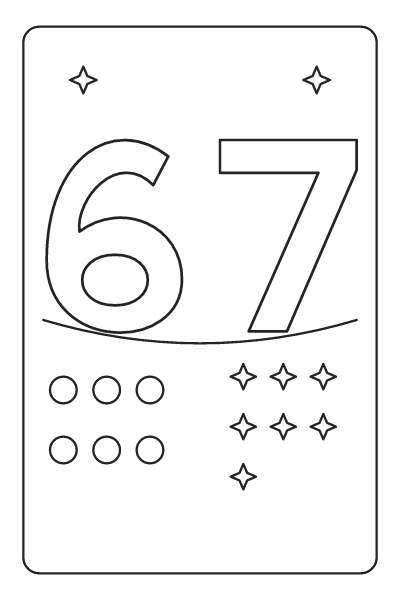 Numbers 6 And 7 With Stars Coloring Page 8, Numbers 6 And 7 coloring page
